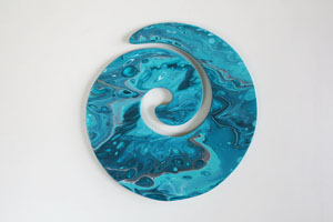 EWD Acrylic Fluid Painting Turquoise Koru th