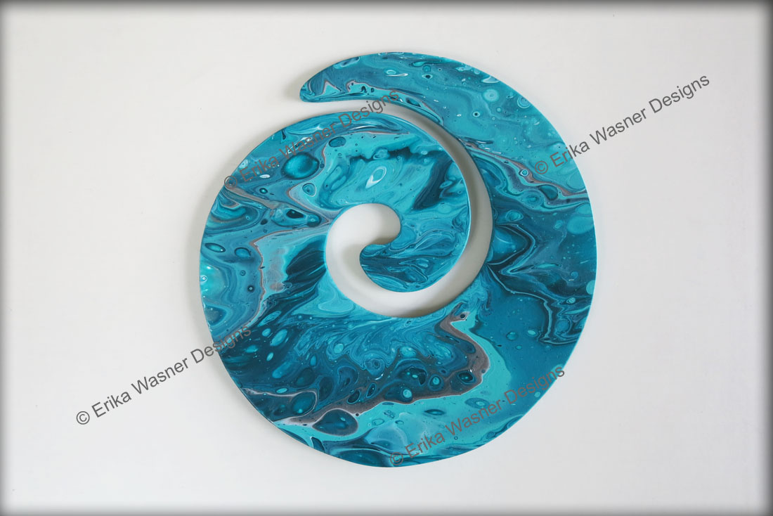 EWD Acrylic Fluid Painting Turquoise Koru