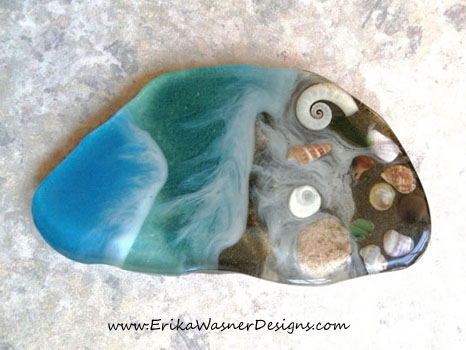 ErikaWasnerDesigns Coaster Ocean Resin Art