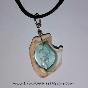 ErikaWasnerDesigns Necklace Shell Resin Art